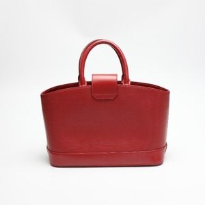 Louis Vuitton Red Mirabeau Handbag PM Leather Epi